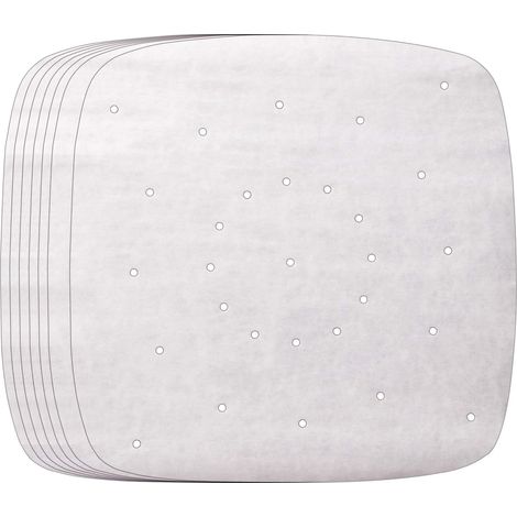 Lot de 100 feuilles carrées perforées pour friteuse à air comprimé 21,6 cm