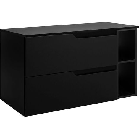 Set di mobili da bagno sotto lavabo, nero, 80 (60 + 20) x 46 x 58 cm