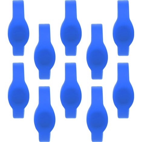 Lntyq Lot de 10 bracelets RFID 125Khz ID en silicone, étanches, pour contrôle d'accès piscine, sauna, couleurs vives, doux, confortables et durables, pour clubs de fitness et salles de (Bleu) (1/5)