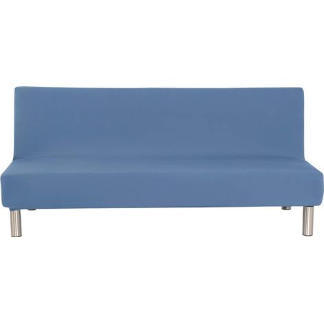Copridivano a 3 posti senza braccioli, elasticizzato, moderno, in poliestere ed elastan, per futon, in fibra di poliestere, grigio/blu, 30 x 25,7 x 5,6 cm.