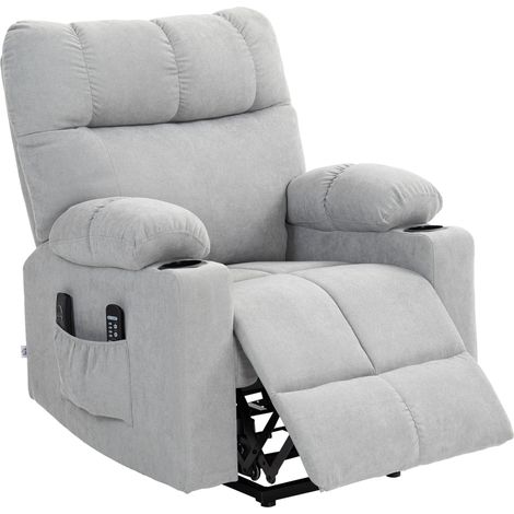Fauteuil releveur pour personnes âgées avec fonction inclinaison, télécommande incluse, 144 x 91 x 88 cm, gris clair (1/5)