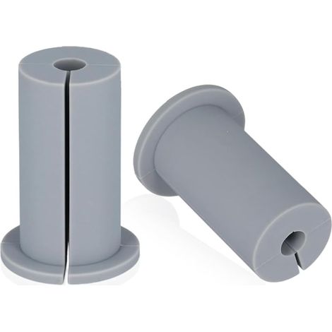 2-piece cable routing kit for 2.5 cm wall holes, Ethernet cable wall grommet, grey (1/5)