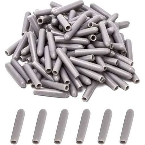 Capuchons pour Lave-Vaisselle [100 Pièces], Couvercle De Panier De Lave-Vaisselle, Capuchon du Lave-Vaisselle pour Protéger Les Broches pour Panier à Vaisselle, Antirouille(Gris) (1/4)