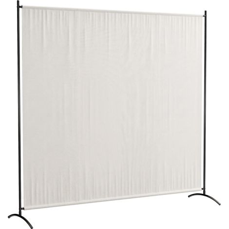 Paravent Extérieur Brise-Vue 180 cm Panneau Unique Toile Déperlante UV30+ Séparateur Terrasse et Jardin Beige (1/5)