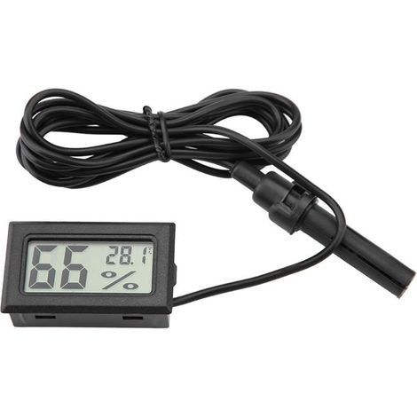 Mini thermomètre et hygromètre LCD intégré, moniteur d'humidité et de température avec sonde externe (1/4)