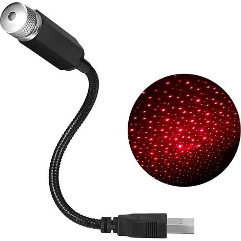 LED-Sternenhimmelleuchte für die Fahrzeuginnenraumdecke, USB-Sternenhimmelprojektorleuchte (rot) (1/5)