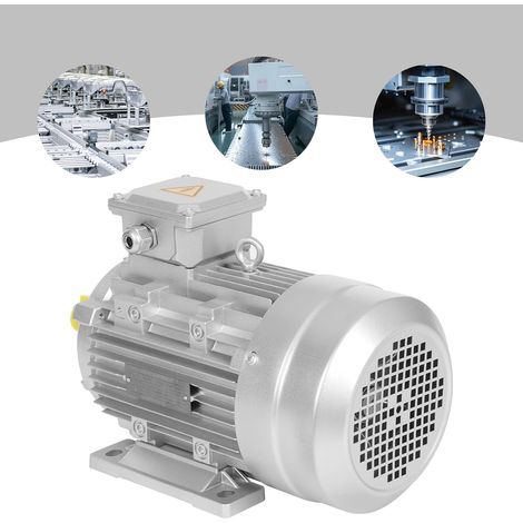 Moteur électrique, 230/400 V, 3 kW, diamètre de la tige : 28 mm, classe de protection IP55, vitesse de rotation : 1435 tr/min, moteur asynchrone triphasé pour machines-outils (1/5)