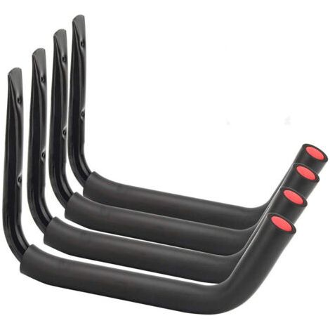 Crochets de garage, 4 crochets muraux pour échelle, crochets utilitaires robustes pour vélo, chaise pliante, articles en vrac - 27 cm x 38 cm (1/4)
