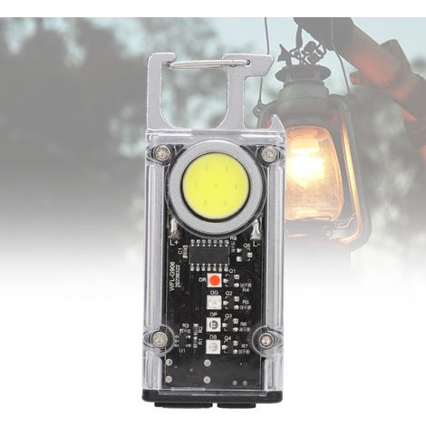 Petite lampe de poche porte-clés haute luminosité étanche USB porte-clés lampe de poche décapsuleur porte-clés portable pour camping randonnée course à pied,DUBUNS (1/5)