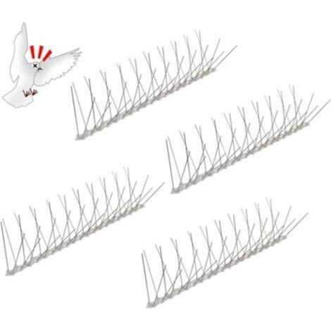 Pointes Anti Oiseaux en Acier Inoxydable Pointes d'oiseaux en Acier Défense des Pigeons Répulsif Oiseaux Pics Anti Pigeons Anti Corbeaux Effet Dissuasif Parfait Contre Les Oiseaux 1 Mètres-Fei Yu (1/5)