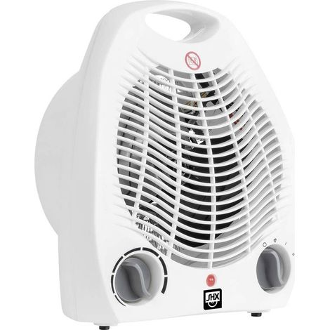 Radiateur soufflant, avec protection anti-basculement, 2000 W, protection anti-basculement, blanc (1/2)