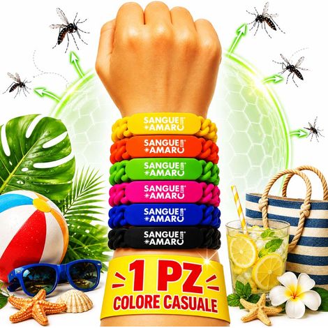 Braccialetto Profumato alla Citronella Repellente Naturale per Zanzare Contro Punture di Insetto Efficace Utllizzabile in Tutti gli Ambienti, Attività all'Aperto, Giardino, Campeggio 1 pz (1/5)