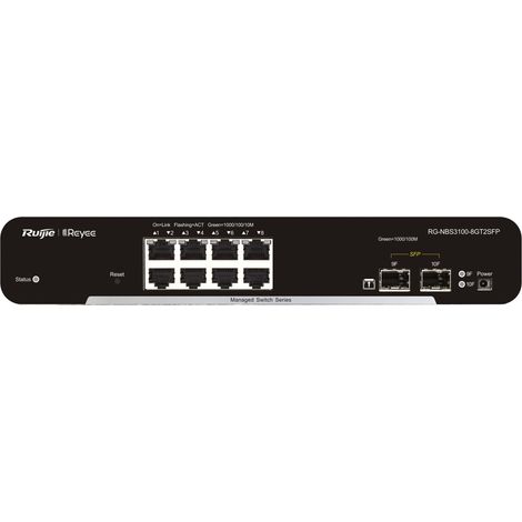 Ruijie Networks RG-NBS3100-8GT2SFP commutateur réseau Géré L2 Gigabit Ethernet (10/100/1000) Noir (1/5)