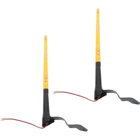 2x Lampes Antenne Drapeau 340mm Ambre pour Quad UTV, Balises Souples à LED, Feux de Signalisation pour VTT, Kit de 2 Pièces (1/5)