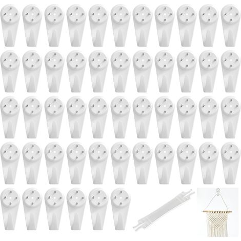 50 Crochets Muraux, Supports Tableaux Sans Tracer Suspensions Murales (1/5)