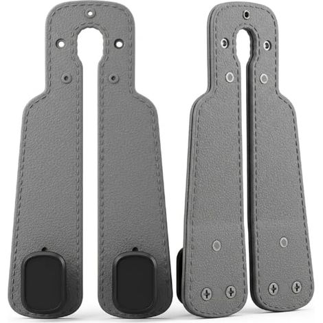Crochets pour Appuie Tete Voiture, 2 Pièces Double Crochets pour Siège de Voiture, Crochets de Rangement en Cuir, Rangement Siege Voiture Organisateur de Voiture Crochet Sac À Main (Gris) (1/5)