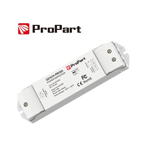 Amplificatore LED (Repeater), 1 Canale, 12–24V DC, 15A