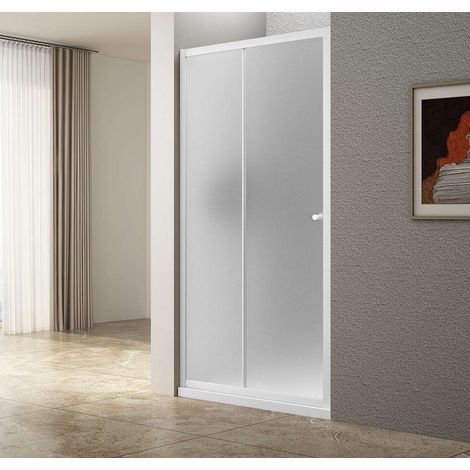Aqualine Ugga - Mampara de ducha de 185x100 cm, cristal Brick/blanco AWS100 (1/5)