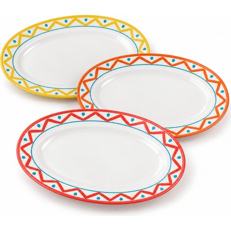 1 Pezzo Vassoio Piatto Ovale Tognana Vietri in Melamina 35 x 26 cm (1/4)