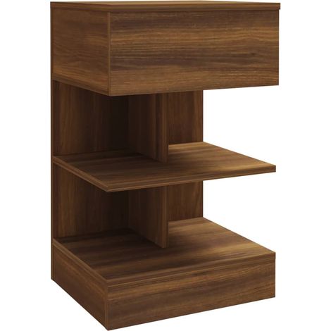 Comodino con cassetto e ripiani 40 x 35 x 65 cm MDF marrone DEC033730