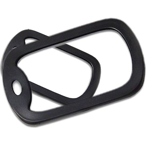 2 x British US Army Military Style Black Rubber Dog Tag Rectangle Silencers UK Seller