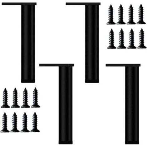 4 Pièces Pieds de Meuble Réglable 20cm Pied Canapé Moderne Pattes de Lits Noir Pieds Rechange pour Table Armoire (1/4)