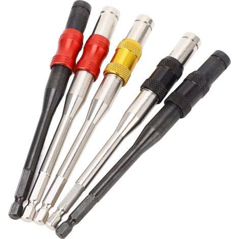 Set mit 5 magnetischen 1/4-Zoll-Sechskant-Bohrerverlängerungen für Schraubendreher, 145 mm Verlängerungsstange (1/5)