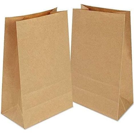 100 Sac Papier Kraft, Petit Sachet Papier,Sacs Cadeaux 100% en Papier Kraft recyclé (Brun, 12x7x21cm)-Fei Yu (1/5)