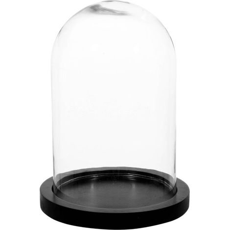 Dôme en verre, Ø 18 cm, base noire - Dôme en verre, Ø 18 cm, base noire - Dôme en verre, Ø 18 cm, base noire
