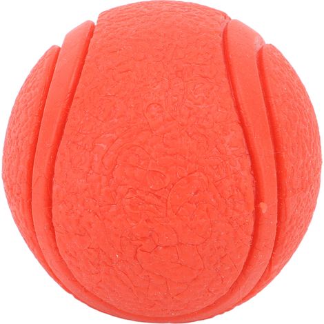 Hundespielzeugball aus Gummi, schwimmender Hundeball, interaktiver Welpen-Zahnreinigungs-Kauball, Größe M, Rot (1/5)