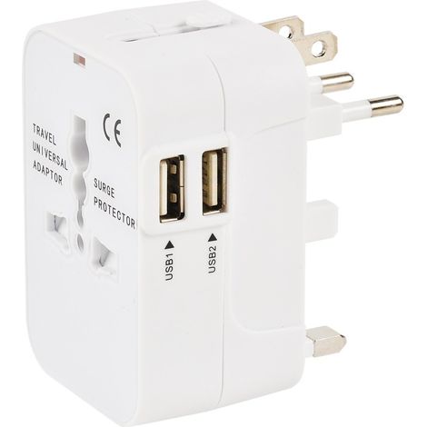 Erard - adattatore da viaggio + caricabatteria 2 usb 2.4a (smart charge) - 728752 - 3700117287529