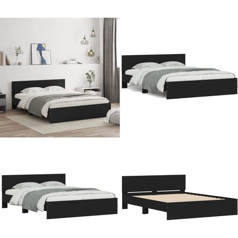 Cadre de lit sans matelas noir 150x200 cm - Cadre De Lit - Lit Double - Lit Noir - Lit Design - Literie - Home & Living (1/5)