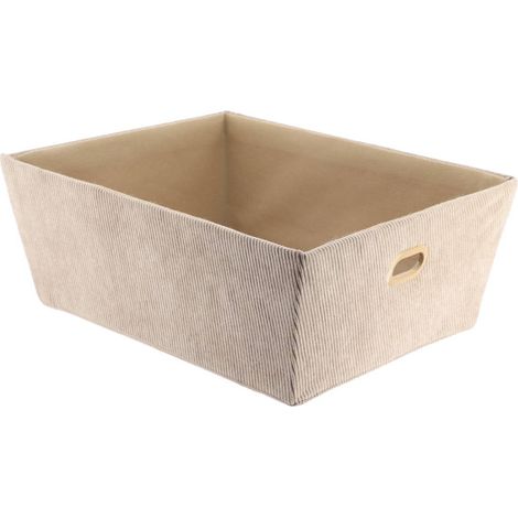 Ankleidekorb aus kordsamt b32,5xp40xh15 cm - taupe - Tendance