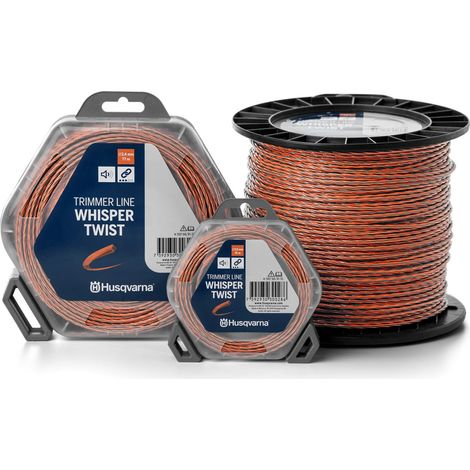 Husqvarna Whisper - Filo decespugliatore professionale 2 mm x 15m arancione/grigio Blister