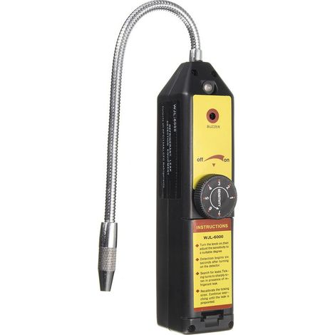 Detector portátil de fugas de refrigerante halógeno para uso doméstico (R134a, R410a, R22a, HFC, CFC, gas de aire acondicionado, herramienta de prueba y verificación negra) (1/5)