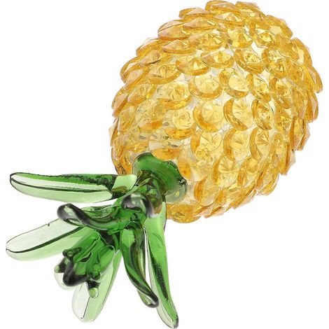 Ornement de bureau ananas en cristal, décoration compatible avec la maison, 1 pièce, jaune (1/5)