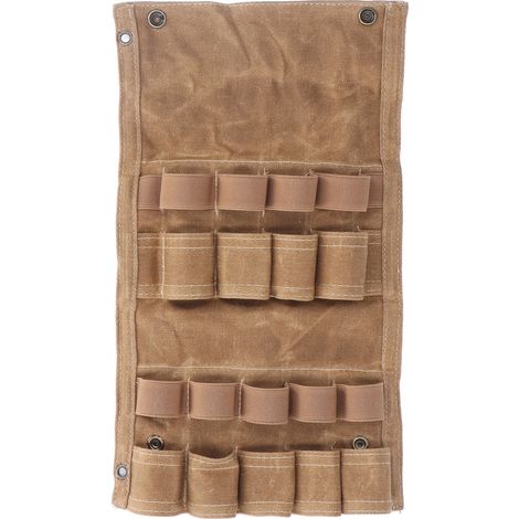 Zusammenfaltbarer Gewürzbeutel aus Canvas, tragbare Tasche für Gewürzgläser, ideal für Camping, Grillabende und Picknicks, khakifarben (1/5)