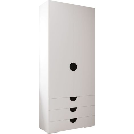 Armario Hartford 565, Blanco, 237x100x47cm, Puertas de armario: Con bisagras, Número de estantes: 0 (1/5)