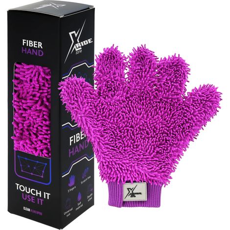 Gant en microfibre pour le lavage de motos xzone 5 doigts absorbant double face (1/5)