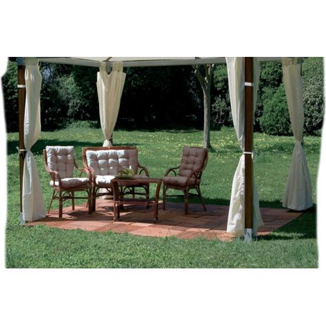 Set 4 Teli Laterali Ecru' Per Gazebo Alluminio 3x4 Top Di Gamma Pali Legno