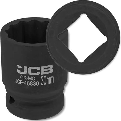 Chiave a bussola a impatto JCB da 3/4" 30 mm a 12 punte in acciaio Cr-Mo