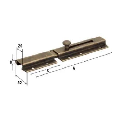 CATENACCIO ALDEGHI ART. 261 TRASVERSALE PESANTE BRONZATO  LUNGHEZZA TOTALE 200 mm