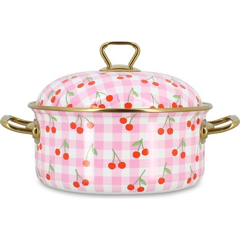 Faitout 20cm en acier émaillé, VICHY CERISE (1/3)