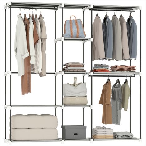 Armoire Rangement mural pour chambre avec étagères et Gris (1/5)