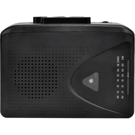 Reproductor de casetes vintage con radio AM/FM integrada, reproductor portátil de viaje con conector para auriculares de 3,5 mm, funciona con pilas AA. (1/5)