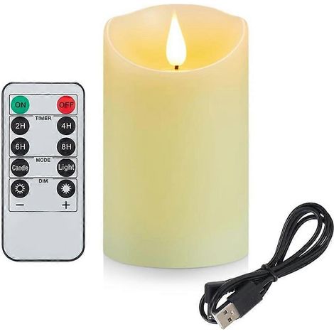 Bougies sans flamme avec batterie rechargeable, bougies électroniques, bougies LED pour mariage, Halloween, Noël 3x7 pouces (1/5)