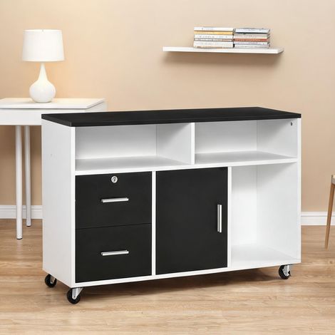 Meuble de rangement de bureau negru en pAL 100 x 35 x 65 cm (1/5)
