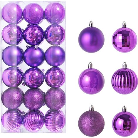Boules De Noël - 36 Pièces En Plastique Incassable - Diamètre 3 Cm - Pour Arbre De Noël Intérieur Extérieur - Lot De 6 Modèles (1/5)