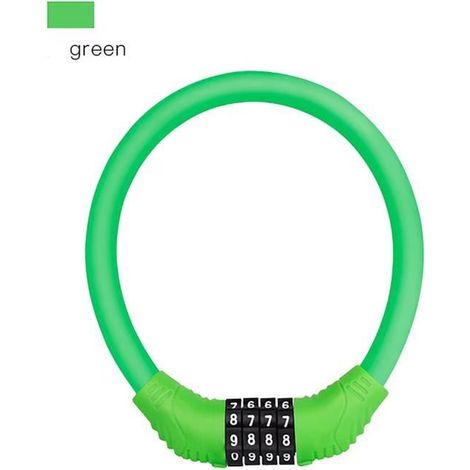 Antivol Velo, Cadenas de velos Cable Antivol pour Vélo Scooter Motos Portail Vélo avec 4 Chiffres Intelligente Code-Vert (1/4)