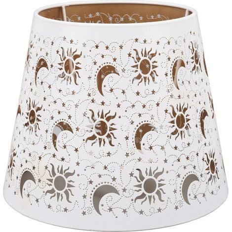 Abat-jour en fer, motif soleil, lune, étoile, ajouré, couverture de Table sculptée pour ampoules E27 E26. (1/5)
